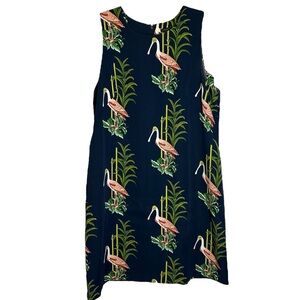 Ann Taylor‎ Sheath Midi Dress Roseate Spoonbill Flamingo Novelty Bird Print 16